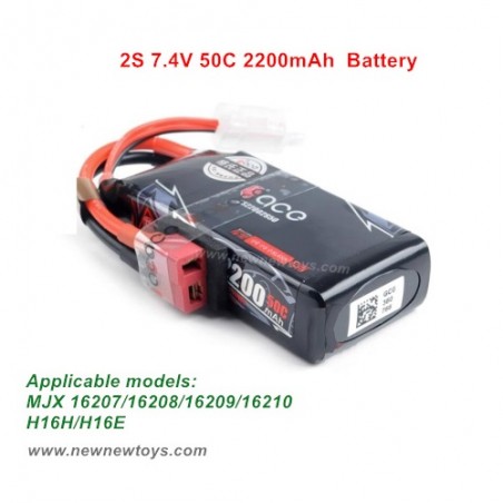 Battery 2S 7.4V 50C 2200mAh For MJX Hyper Go 16207 16208 16209 16210 Parts