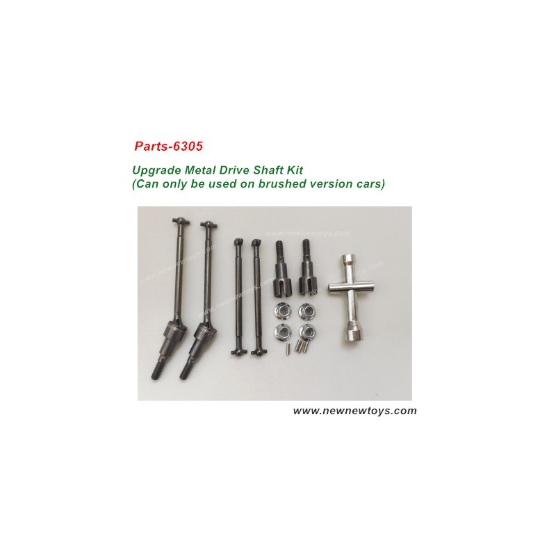 6305 Parts Metal Front+Rear Drive Shaft, SCY 16201 Upgrades
