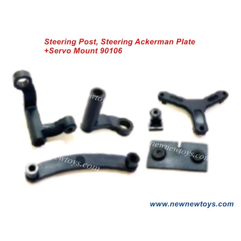 HBX 901 901A Parts-90106, Steering Post, Steering Ackerman Plate+Servo Mount