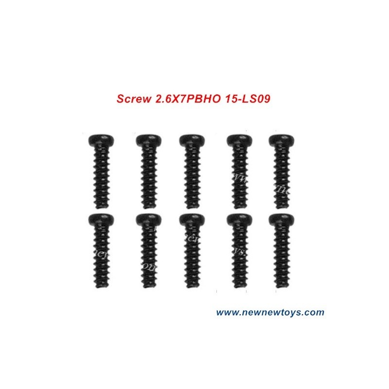 9125 RC Truck Parts 15-LS09, Round Headed Screw 2.6X7PBHO