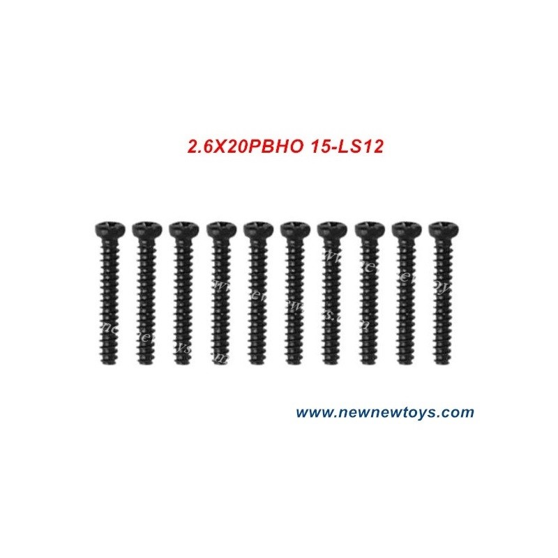 9125 RC Truck Parts 15-LS12, Round Headed Screw 2.6X20PBHO