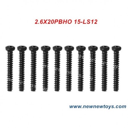 9125 RC Truck Parts 15-LS12, Round Headed Screw 2.6X20PBHO