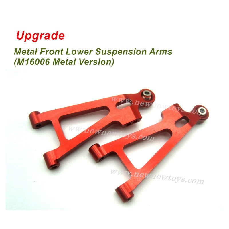 SG RC Cars 1602 Upgrades-Metal Front Lower Suspension Arms, Red