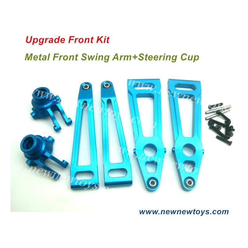 Xinlehong 9125 Upgrade Kit-Alloy Front Swing Arm+Steering Cup Kit-Blue