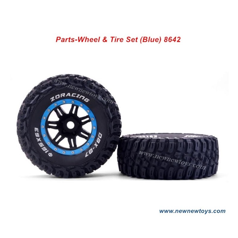 ZD Racing DBX 07 Wheels & Tire Set 8642-(Blue)