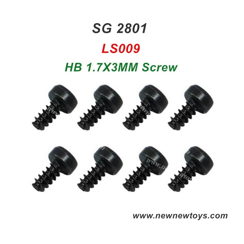 RC SG 2801 Parts LS009, HB 1.7X3MM Screw