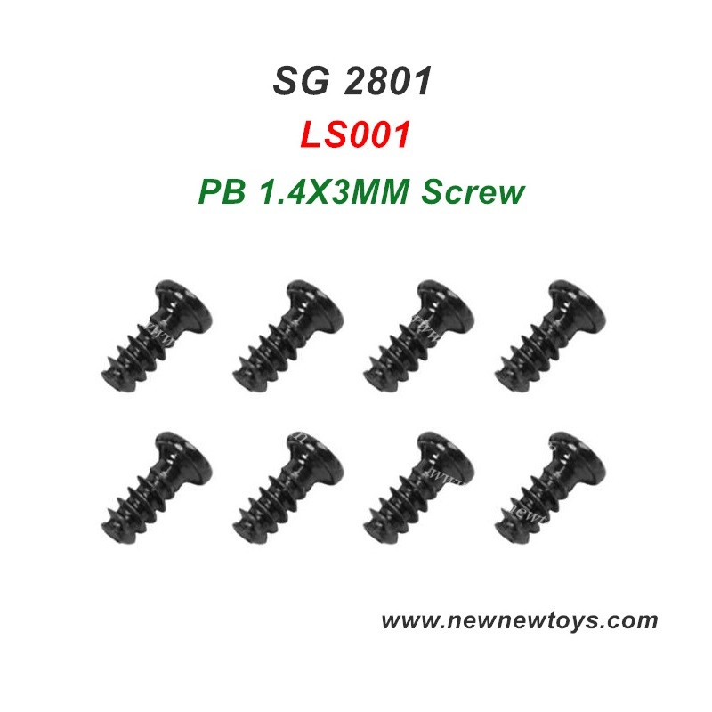 RC Car SG 2801 Parts Screw LS001, PB 1.4X3MM