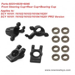 Parts 6025+6026+6046, Front Steering Cup+Rear Cup Kit For JJRC Q117A/Q117B/Q117C/Q117D Pro RC Car