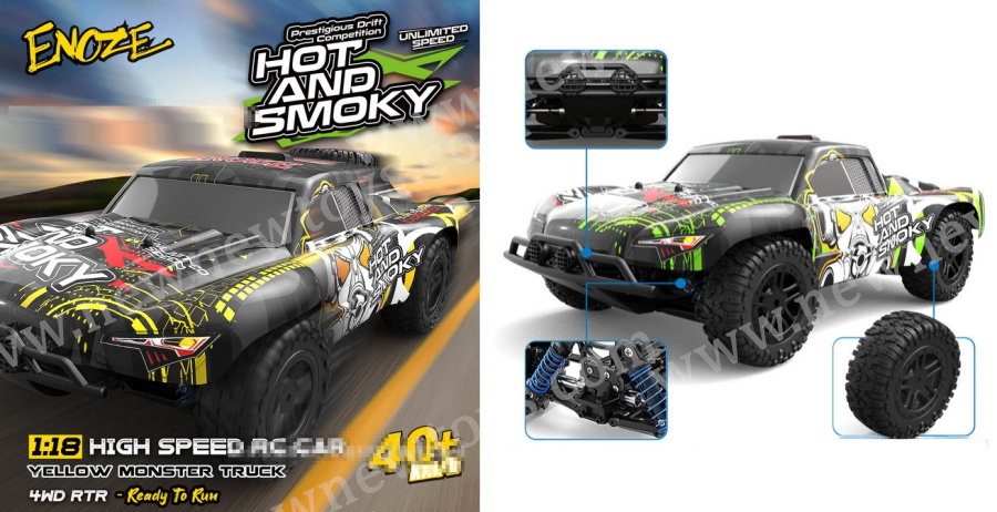 Enoze 9301E Hot And Smoky 1/18 2.4G 4WD Monster Truck.